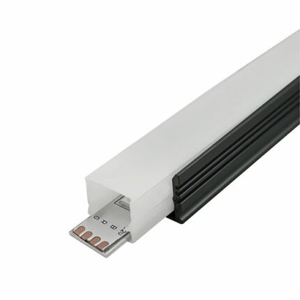 MA505-C-FS CRNI Aluminijumski profil za LED trake nadgradni set sa difuzorom IP65 13x17.7x2000mm Mitea Lighting