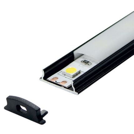 MA-01 Dupli crni aluminijumski profil za LED trake set sa difuzorom 18x48.3x2000mm Mitea Lighting